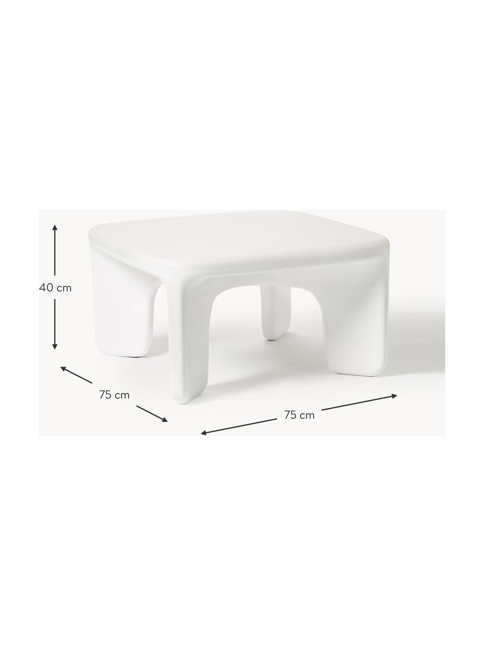 Table basse d'extérieur Clay, Fibre de verre, Blanc, larg. 75 x prof. 75 cm