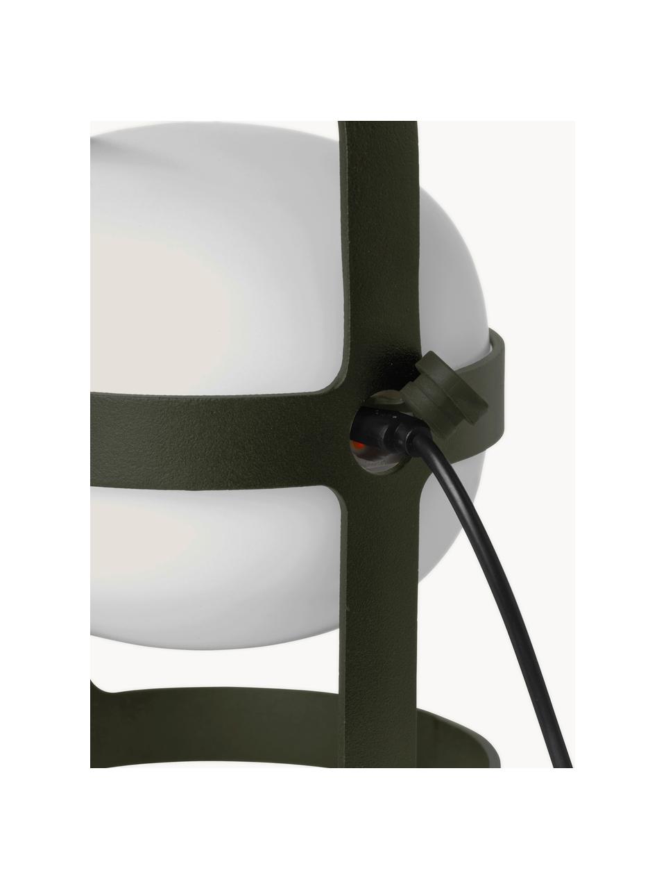Lámpara solar Soft Spot, portátil, Pantalla: plástico, Estructura: acero con pintura en polv, Cable: plástico, Verde oliva, Ø 12 x Al 19 cm
