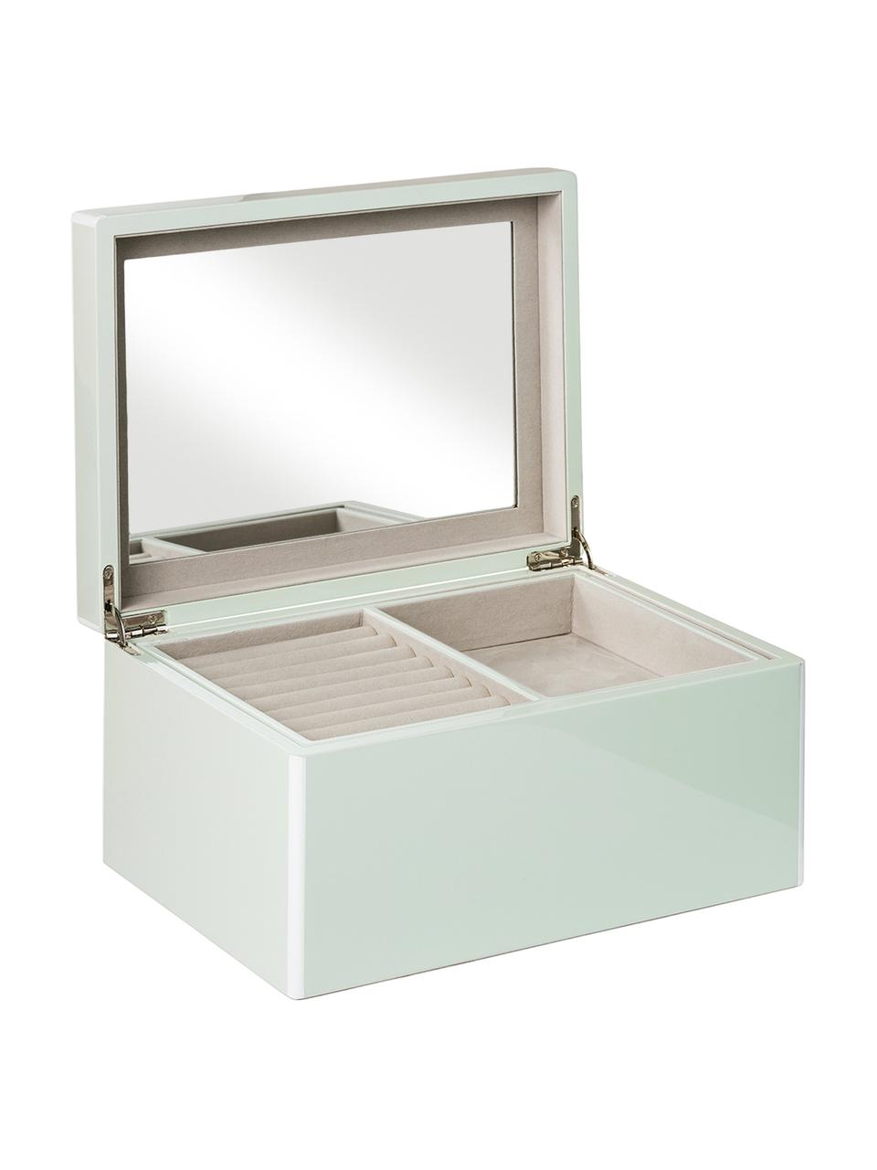 Schmuckbox Taylor mit Spiegel, Unterseite: Samt zur Schonung der Möb, Mint, 26 x 13 cm