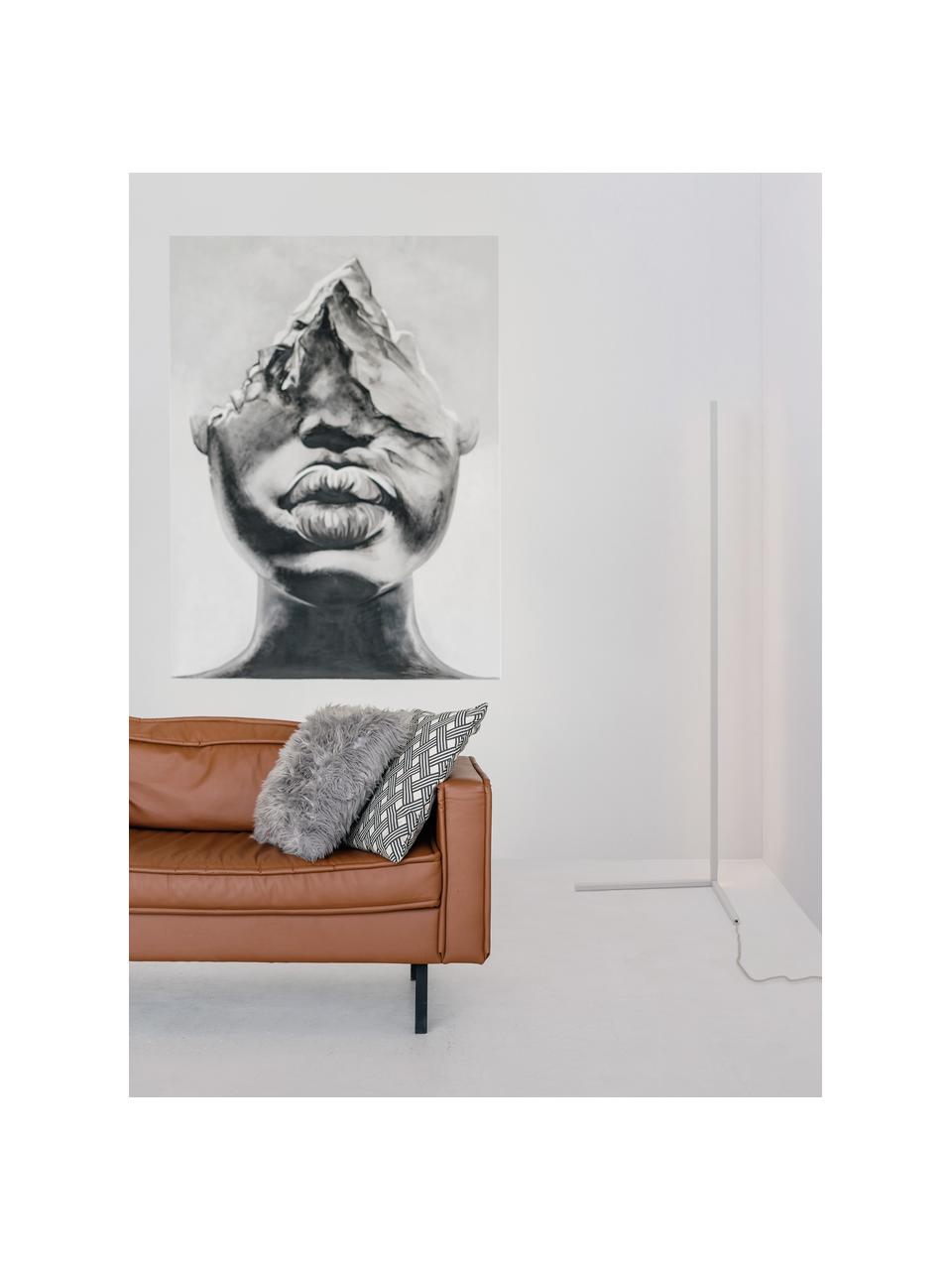 Lampa podłogowa z funkcją przyciemniania V-Line, Stelaż: aluminium powlekane, Biały, W 141 cm