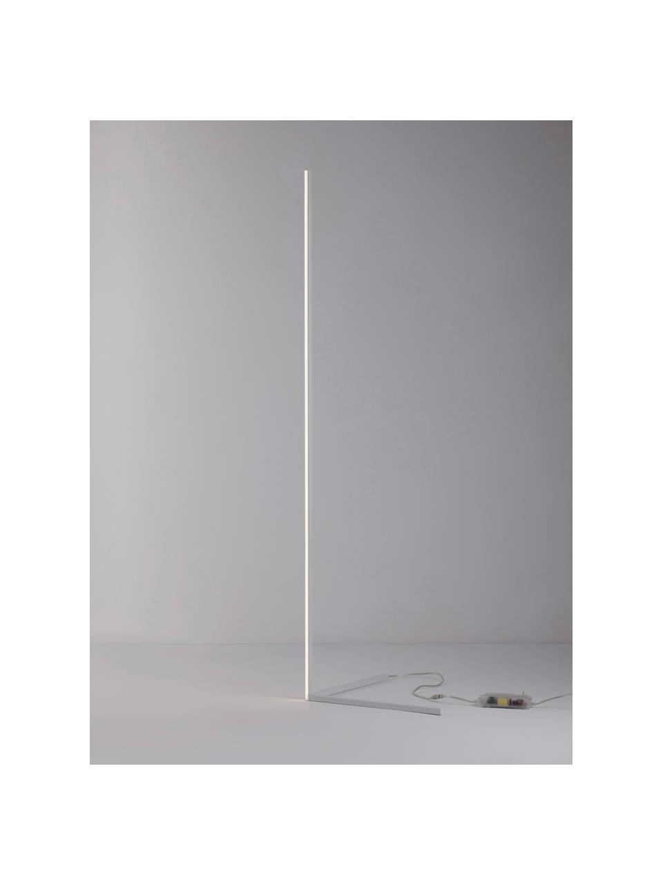 Lampa podłogowa z funkcją przyciemniania V-Line, Stelaż: aluminium powlekane, Biały, W 141 cm