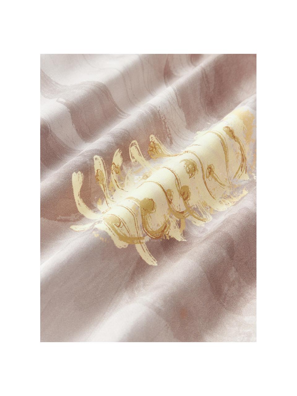 Katoensatijnen dekbedovertrek Alyssa, Weeftechniek: satijn Draaddichtheid 210, Rozetinten, B 200 x L 200 cm