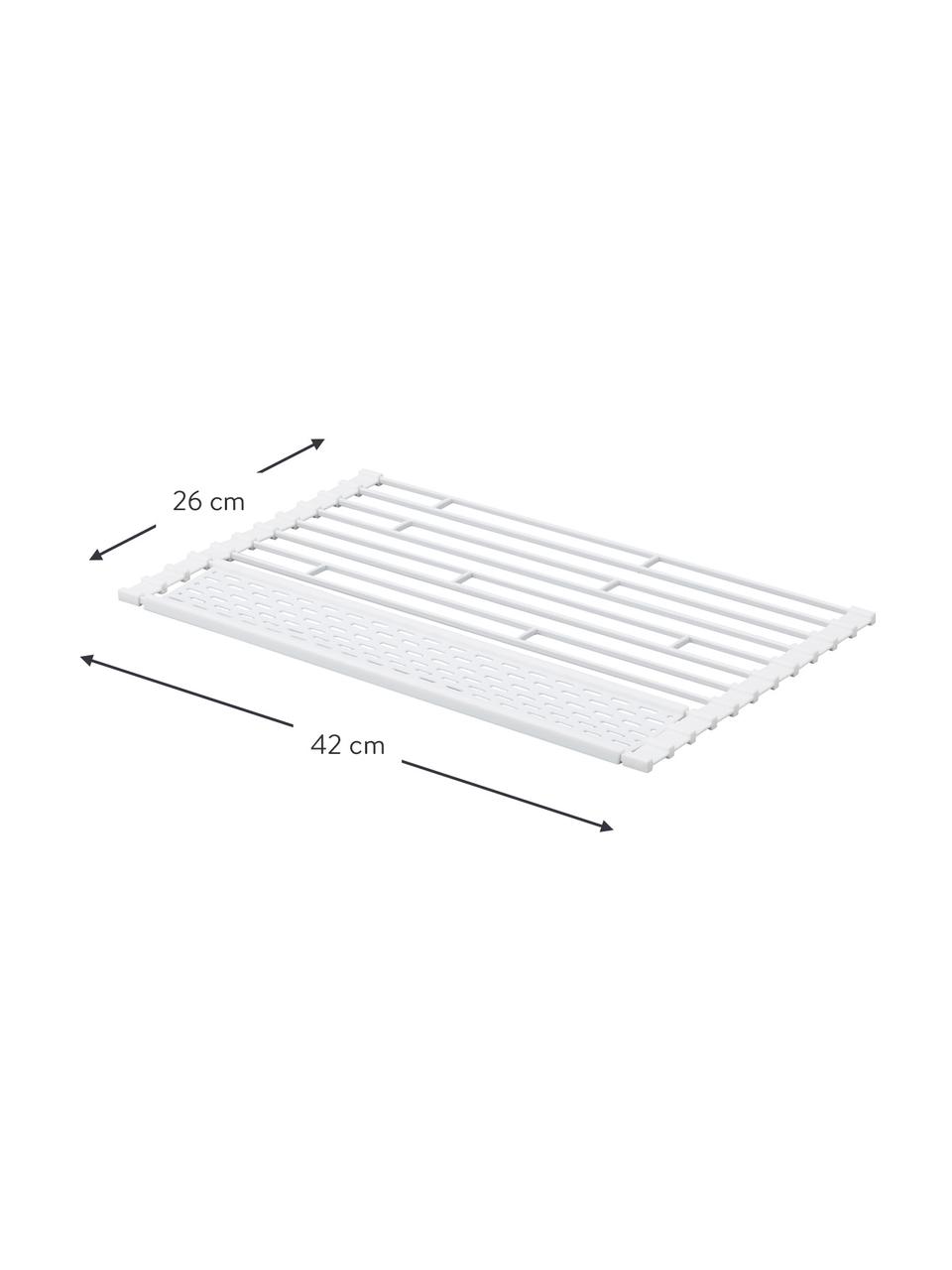 Bandeja de secado plegable Tower, Acero, silicona, Blanco, L 42 x An 26 cm
