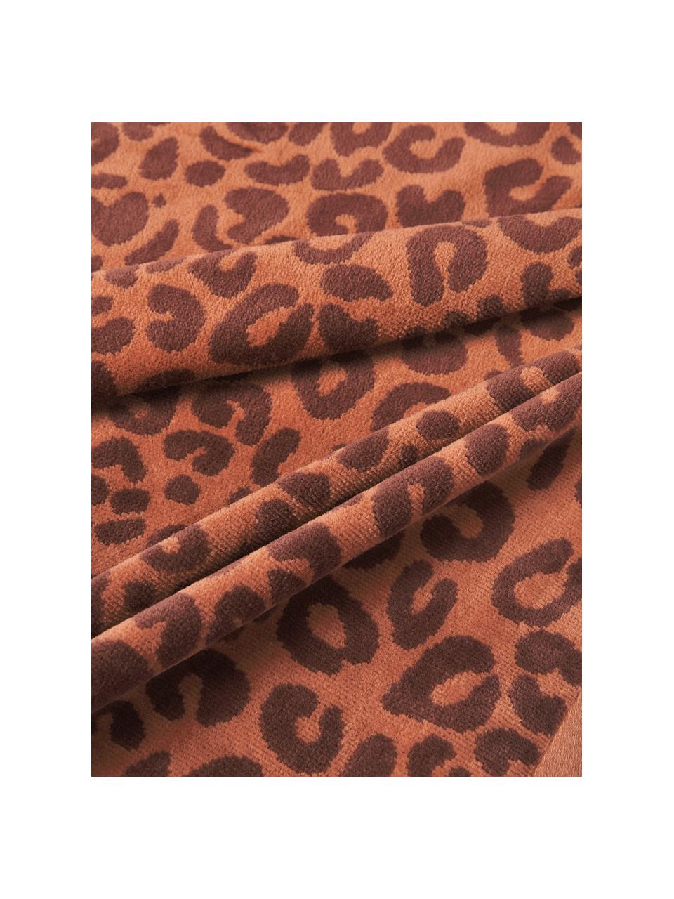 Set 3 asciugamani Leo, Terracotta, marrone scuro, Set da 3 (asciugamano ospite, asciugamano e telo bagno)