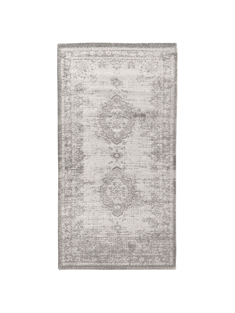 Alfombra de chenilla Medaillon, estilo vintage, Tonos grises claros estampado, An 230 x L 330 cm (Tamaño L)