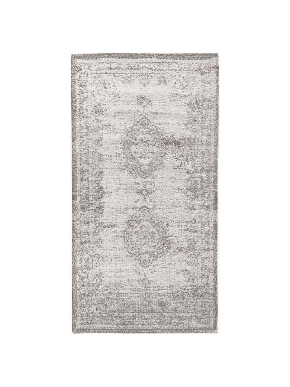 Tapis en chenille Medaillon, Fil de chenille (100 % coton), Grège, larg. 240 x long. 340 cm (taille XL)