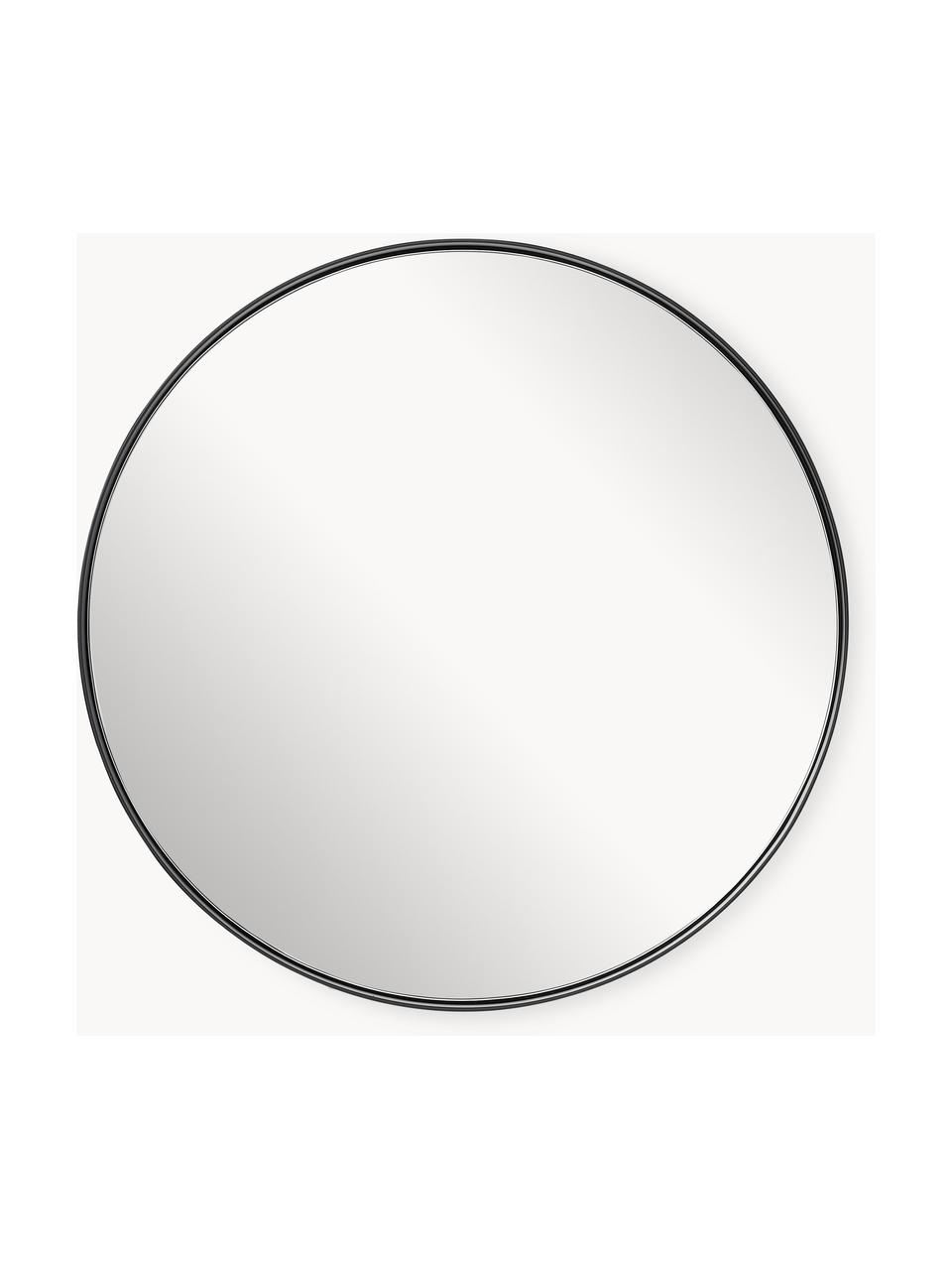 Specchio rotondo da parete Lacie, Cornice: plastica, Retro: pannello MDF (fibra a med, Nero, Ø 40 cm