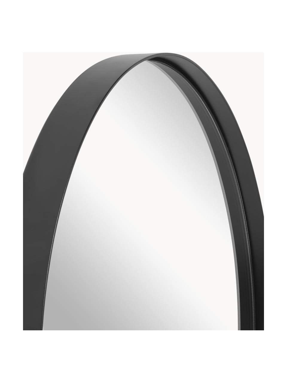 Specchio rotondo da parete Lacie, Cornice: plastica, Retro: pannello MDF (fibra a med, Nero, Ø 40 cm