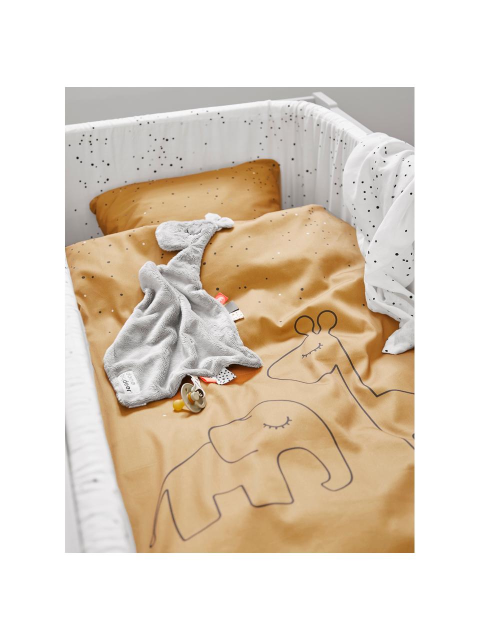 Baby-Schmusetuch Raffi mit Schnullerhalter, 50 % Baumwolle, 50 % Polyester, Grau, B 30 x L 30 cm