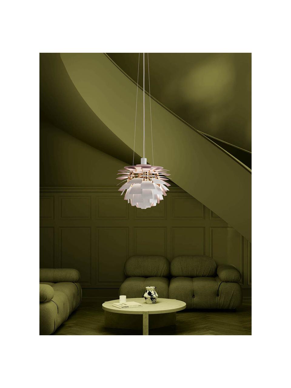 Lampada a sospensione PH Artichoke Anniversary Edition, Struttura: ottone metallizzato, Bianco, rosa chiaro, dorato, Ø 48 x Alt. 47 cm