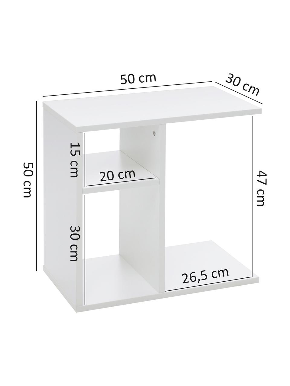 Bijzettafel Milo, Spaanplaat, Wit, B 50 x D 30 cm