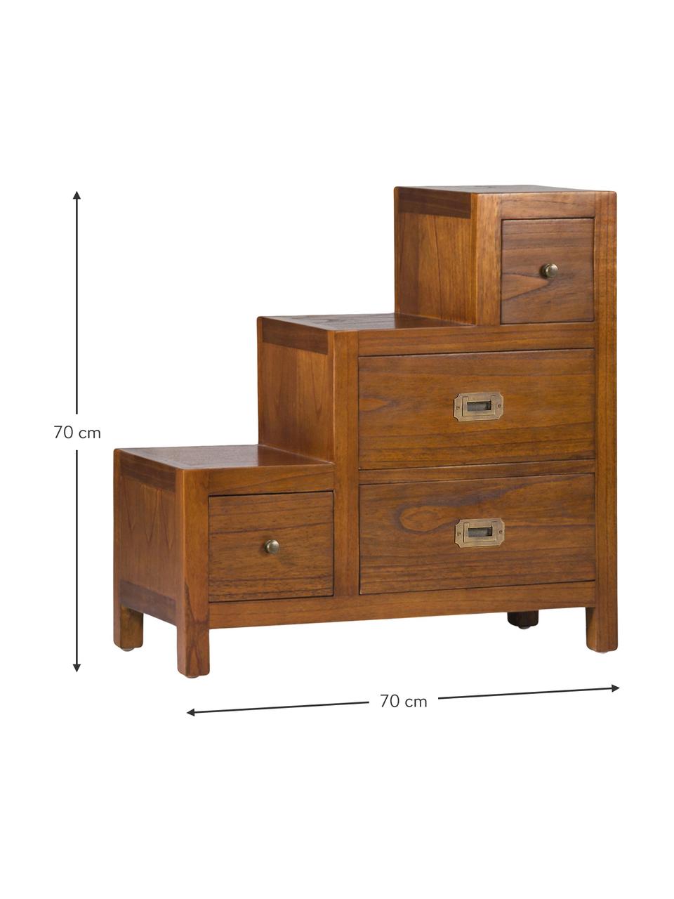 Mueble auxiliar artesanal Star, Marrón, An 70 x Al 70 cm