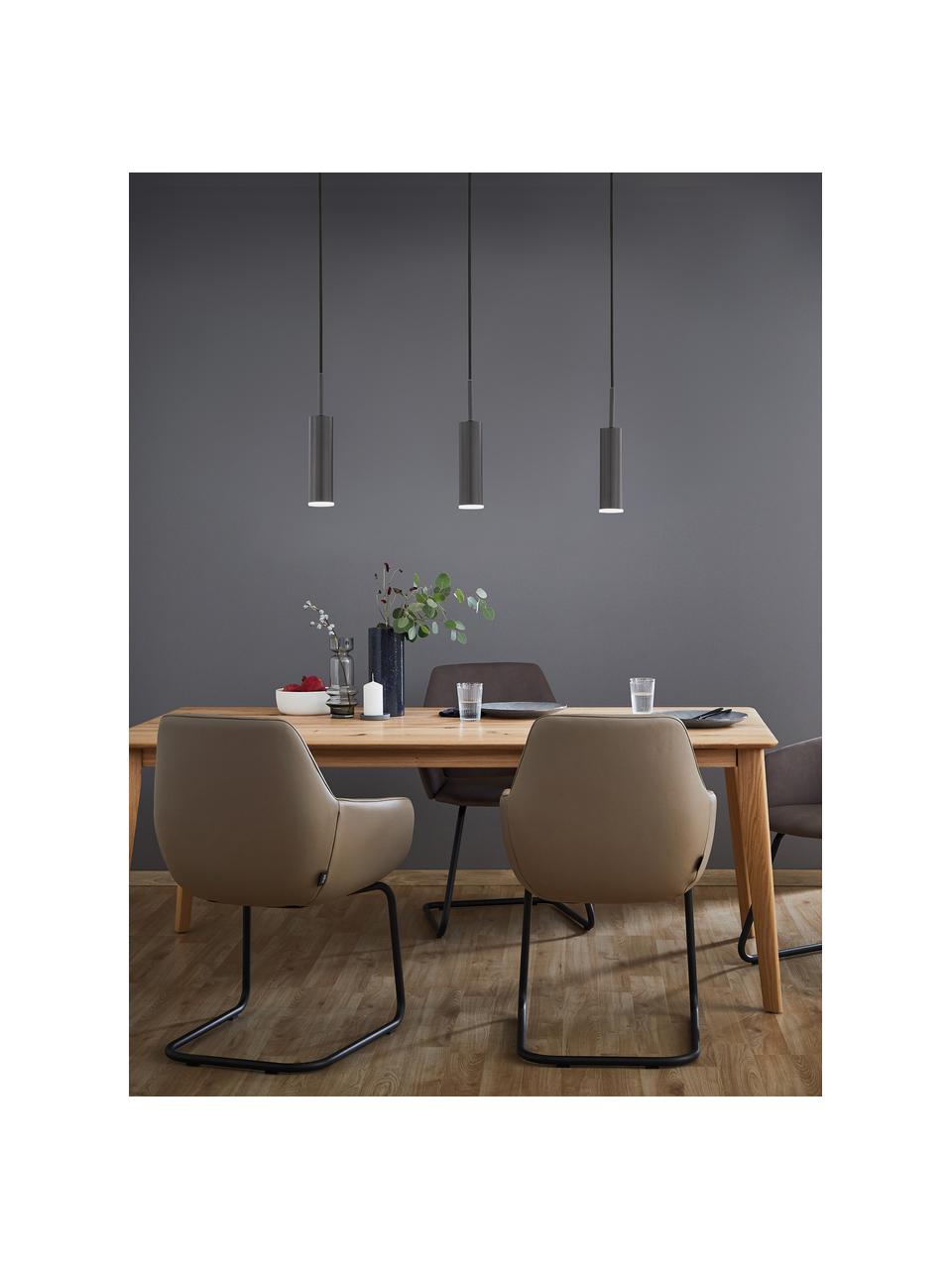 Dimbare LED hanglamp Stina, Lampenkap: gecoat metaal, Baldakijn: gecoat metaal, Mat zwart, B 70 x H 17 cm