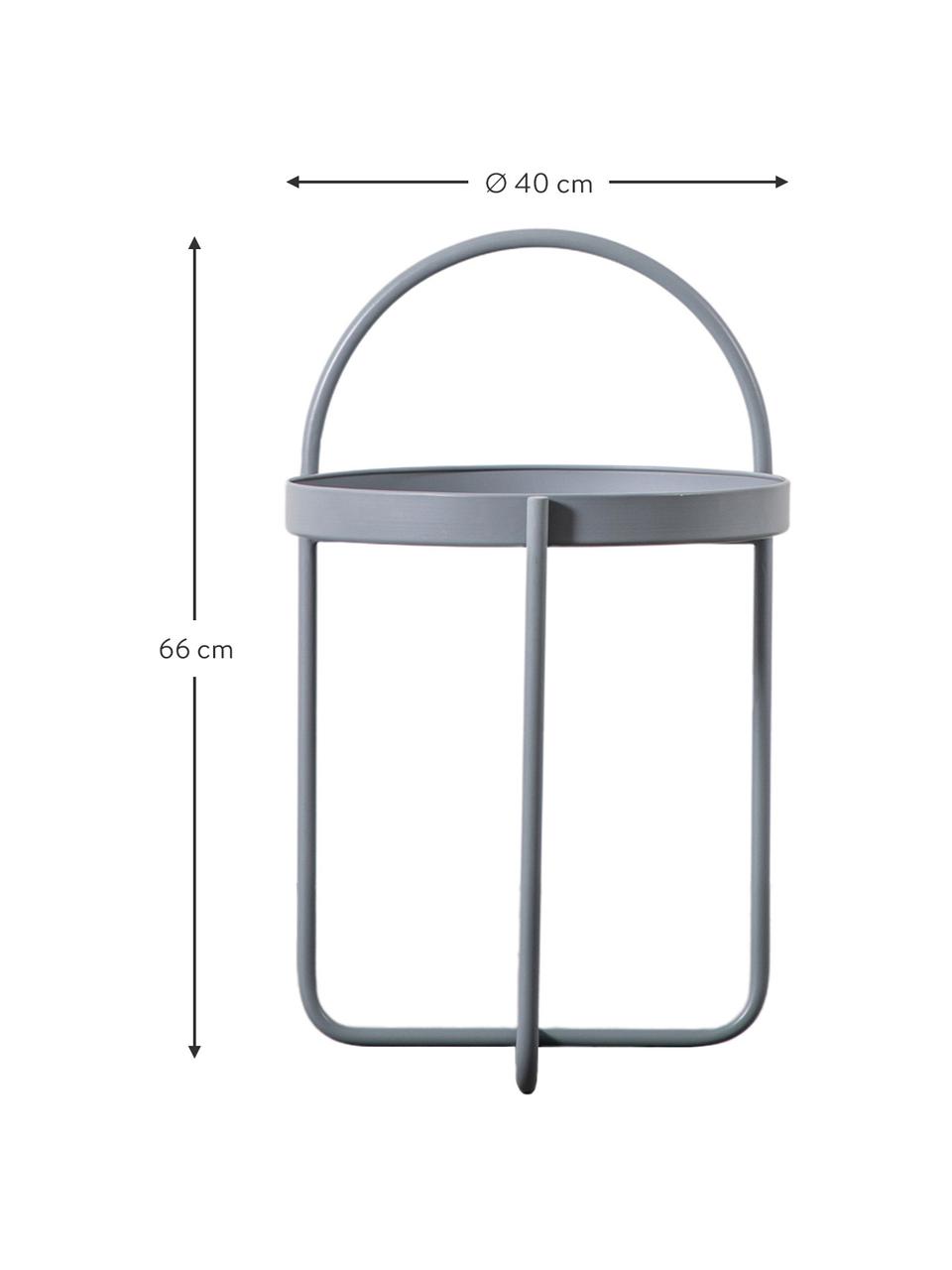 Dienblad bijzettafel Melbury in grijs, Gepoedercoat staal, Grijs, Ø 40 x H 66 cm