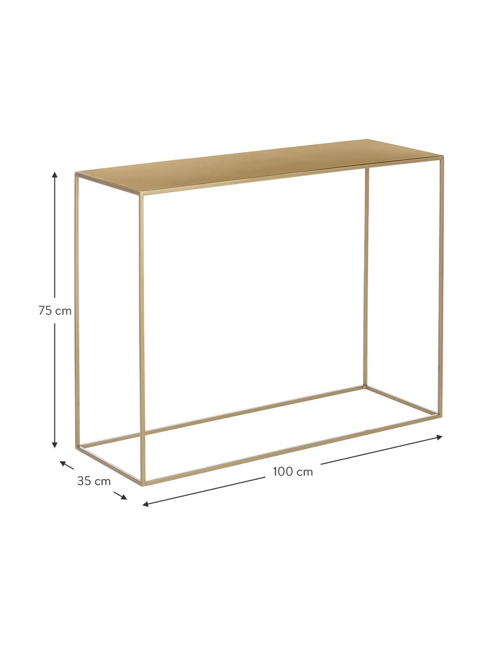 Console en métal Tensio, Métal, revêtement par poudre, Or laiton, larg. 100 x prof. 35 cm