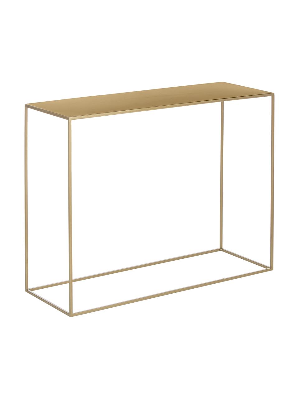 Konsola z metalu Tensio, Metal malowany proszkowo, Odcienie mosiądzu, S 100 x G 35 cm
