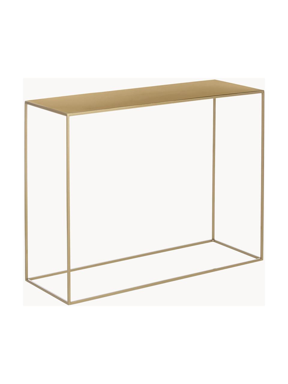 Metalen sidetable Tensio, Gepoedercoat metaal, Goudkleurig, B 100 x D 35 cm