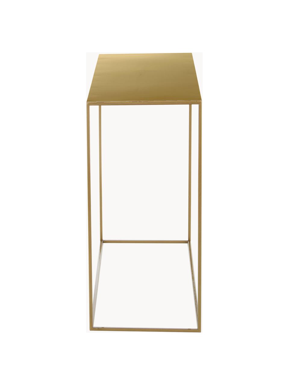 Metalen sidetable Tensio, Gepoedercoat metaal, Goudkleurig, B 100 x D 35 cm