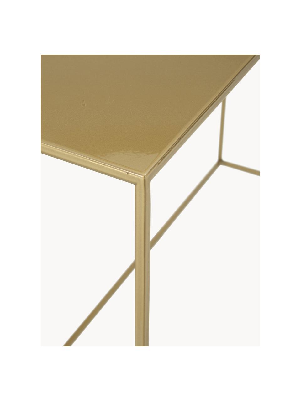 Kovový konzolový stolík Tensio, Kov s práškovým náterom, Odtiene zlatej, Š 100 x V 75 cm