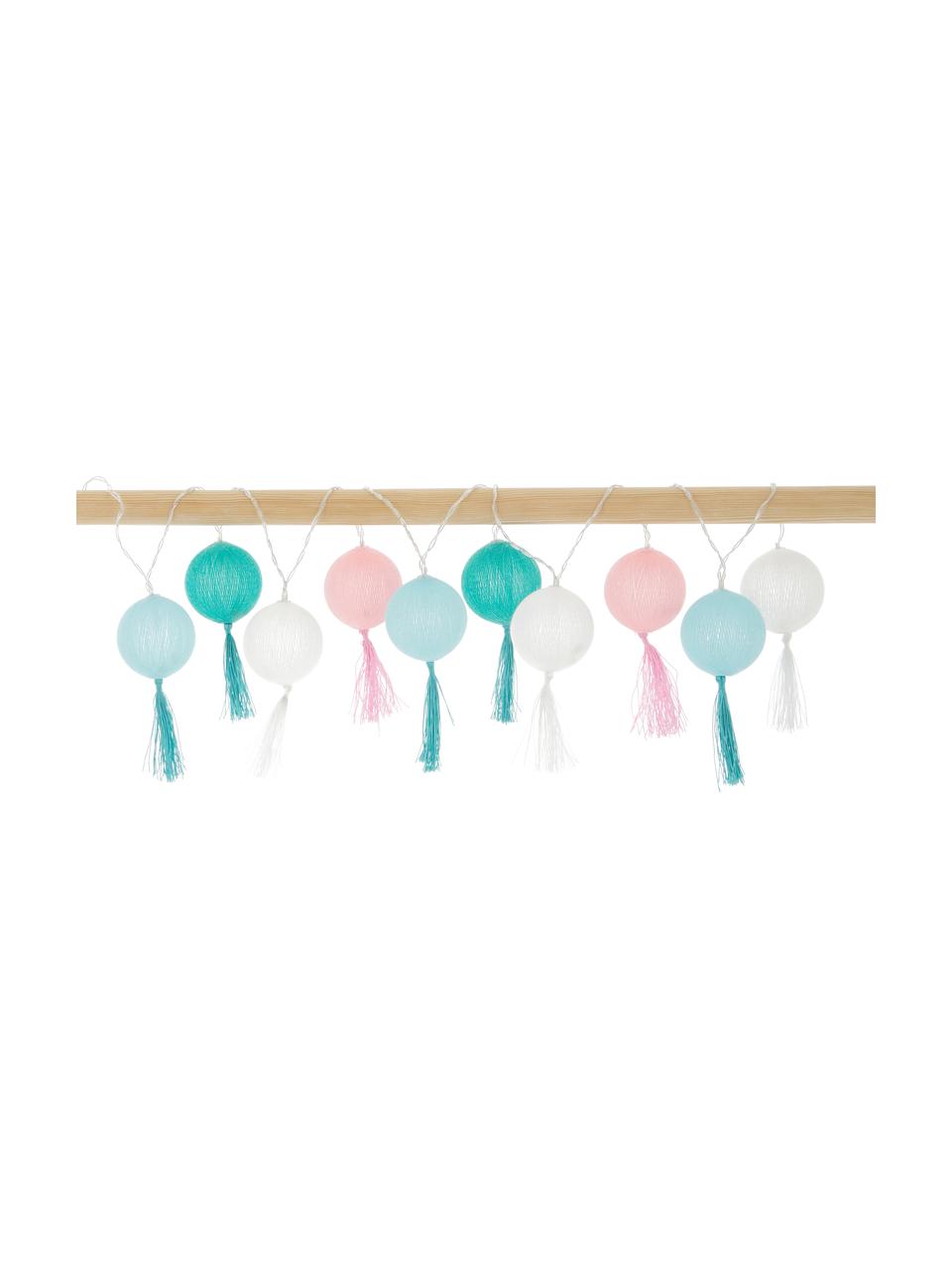 Girlanda świetlna LED Jolly Tassel, 185 cm, Biały, blady różowy, odcienie niebieskiego, D 185 cm