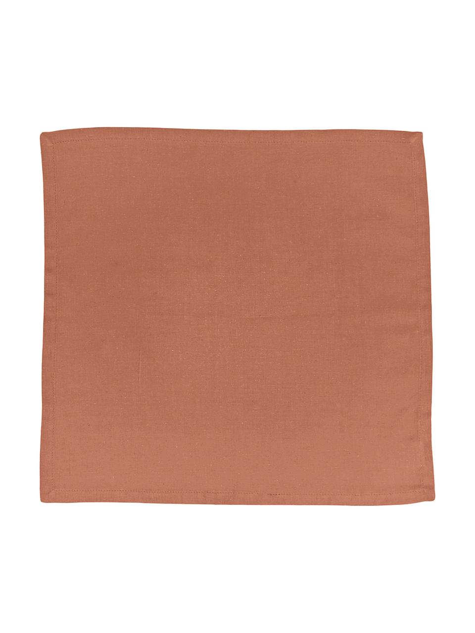 Stoffen servetten Hemmed, 6 stuks, 85% katoen, 15% linnen, Oranje, 40 x 40 cm