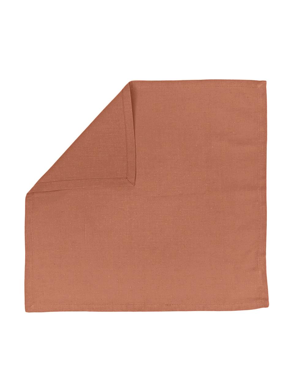 Serwetka z bawełny/lnu Hemmed, 6 szt., 85% bawełna, 15% len, Brązowy, S 40 x D 40 cm