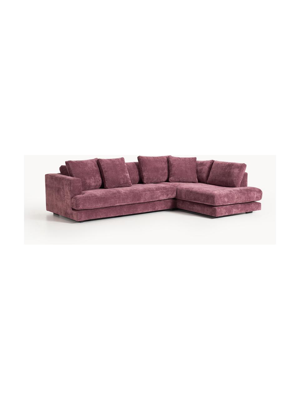 Ecksofa Tribeca, Bezug: 100 % Polyester Der strap, Gestell: Buchenholz, Kiefernholz, , Webstoff Aubergine, B 274 x T 192 cm, Eckteil rechts