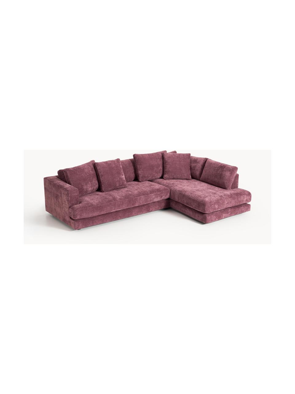 Ecksofa Tribeca, Bezug: 100 % Polyester Der strap, Gestell: Buchenholz, Kiefernholz, , Füße: Kiefernholz Dieses Produk, Webstoff Aubergine, B 274 x T 192 cm, Eckteil rechts