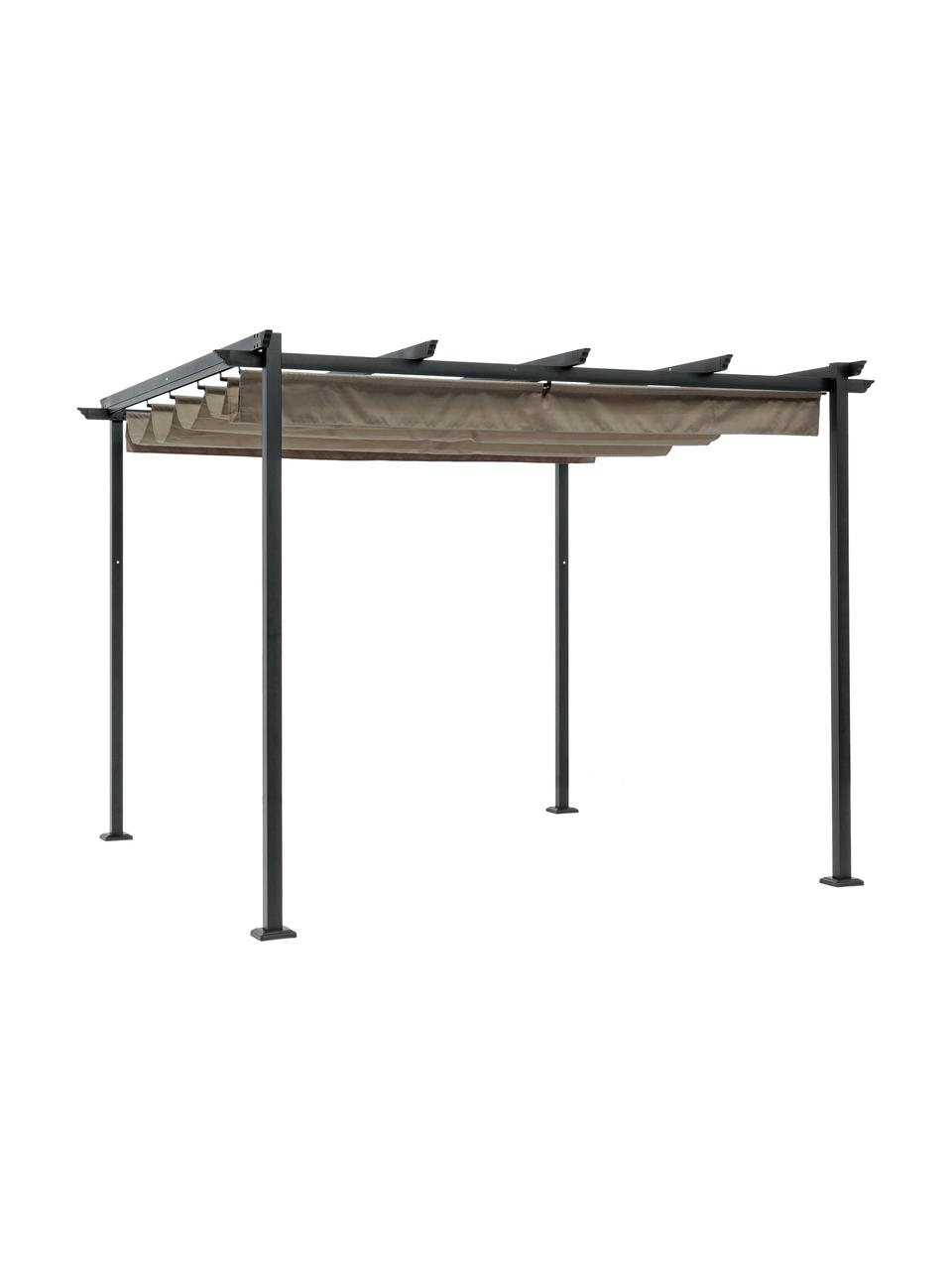 Pavillon Gazebo in Anthrazit/Taupe, Gestell: Stahl, phosphatiert und p, Anthrazit, Taupe, B 300 x H 225 cm