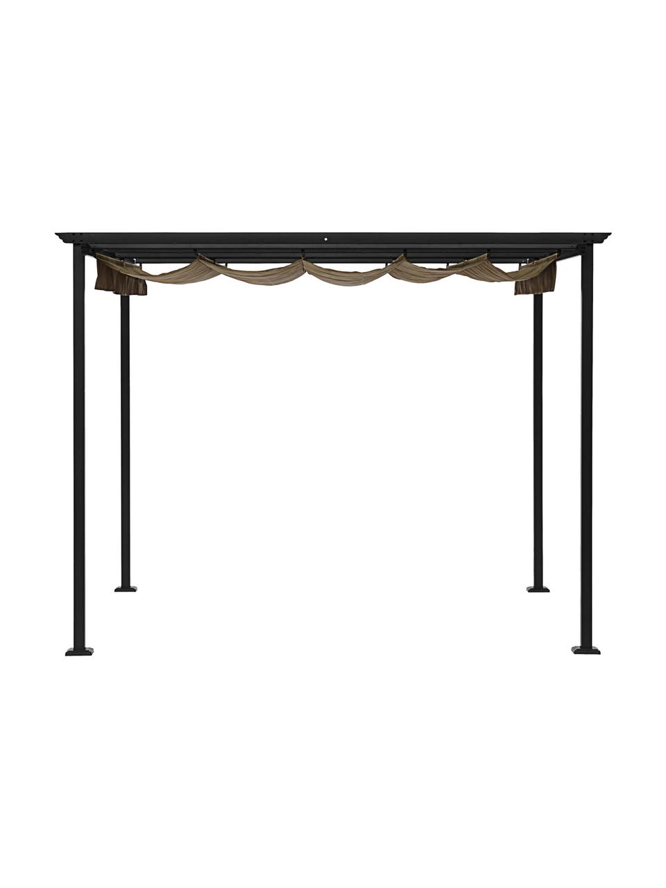 Pavillon Gazebo in Anthrazit/Taupe, Gestell: Stahl, phosphatiert und p, Anthrazit, Taupe, B 300 x H 225 cm