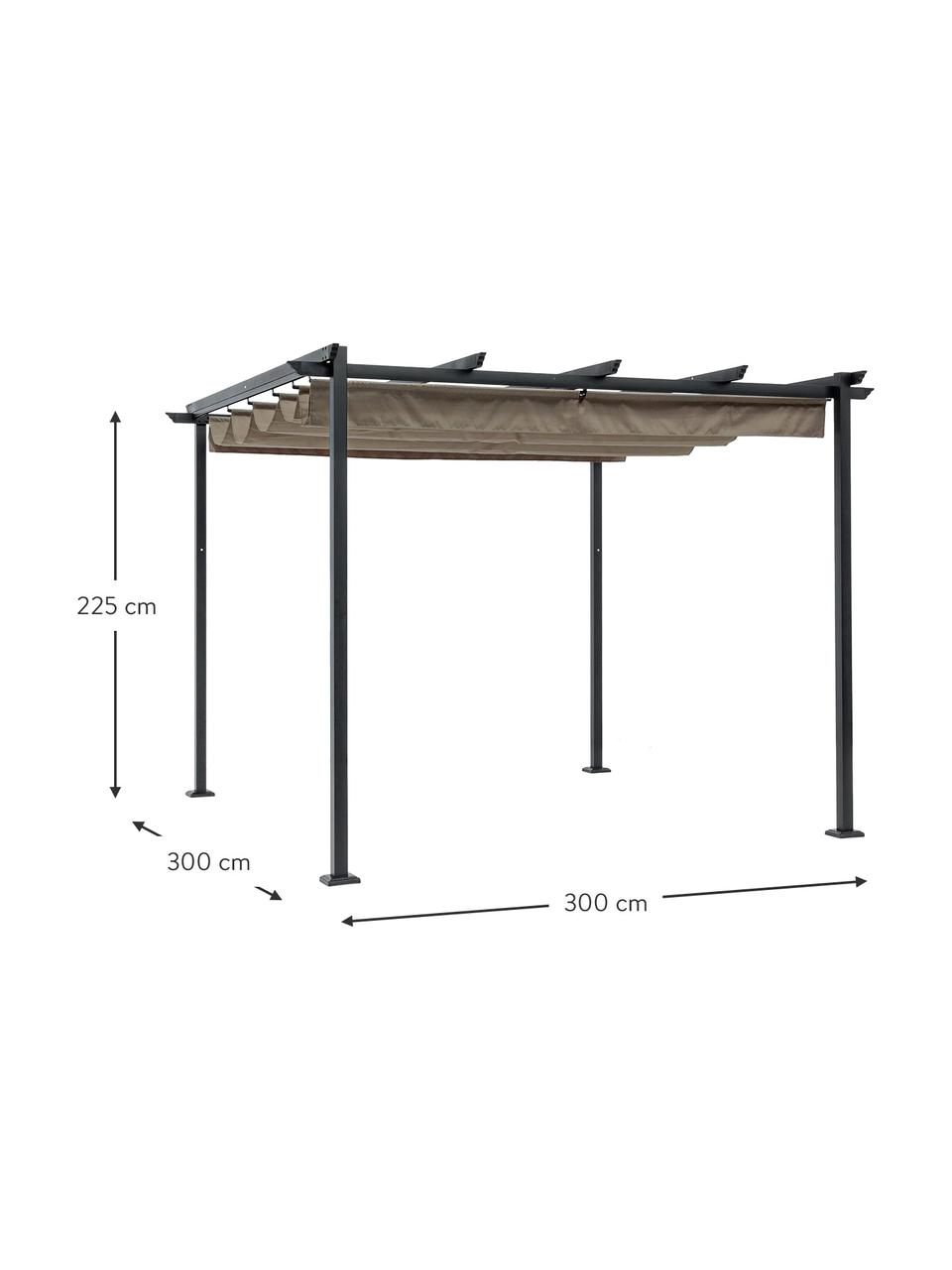 Pavillon Gazebo in Anthrazit/Taupe, Gestell: Stahl, phosphatiert und p, Anthrazit, Taupe, B 300 x H 225 cm