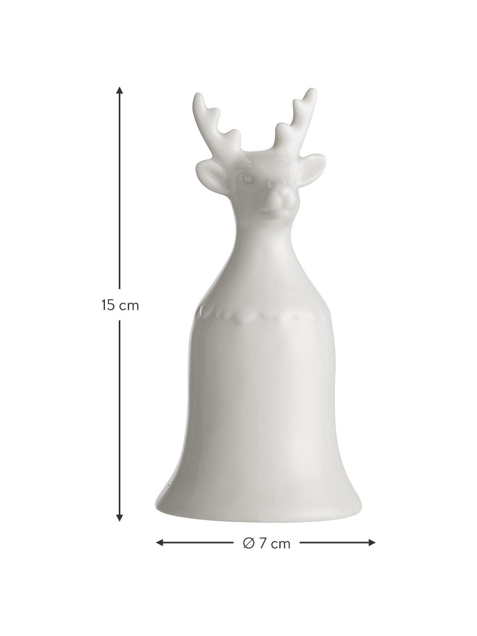 Dzwonek z porcelany Needa, Porcelana, Biały, Ø 7 x W 15 cm