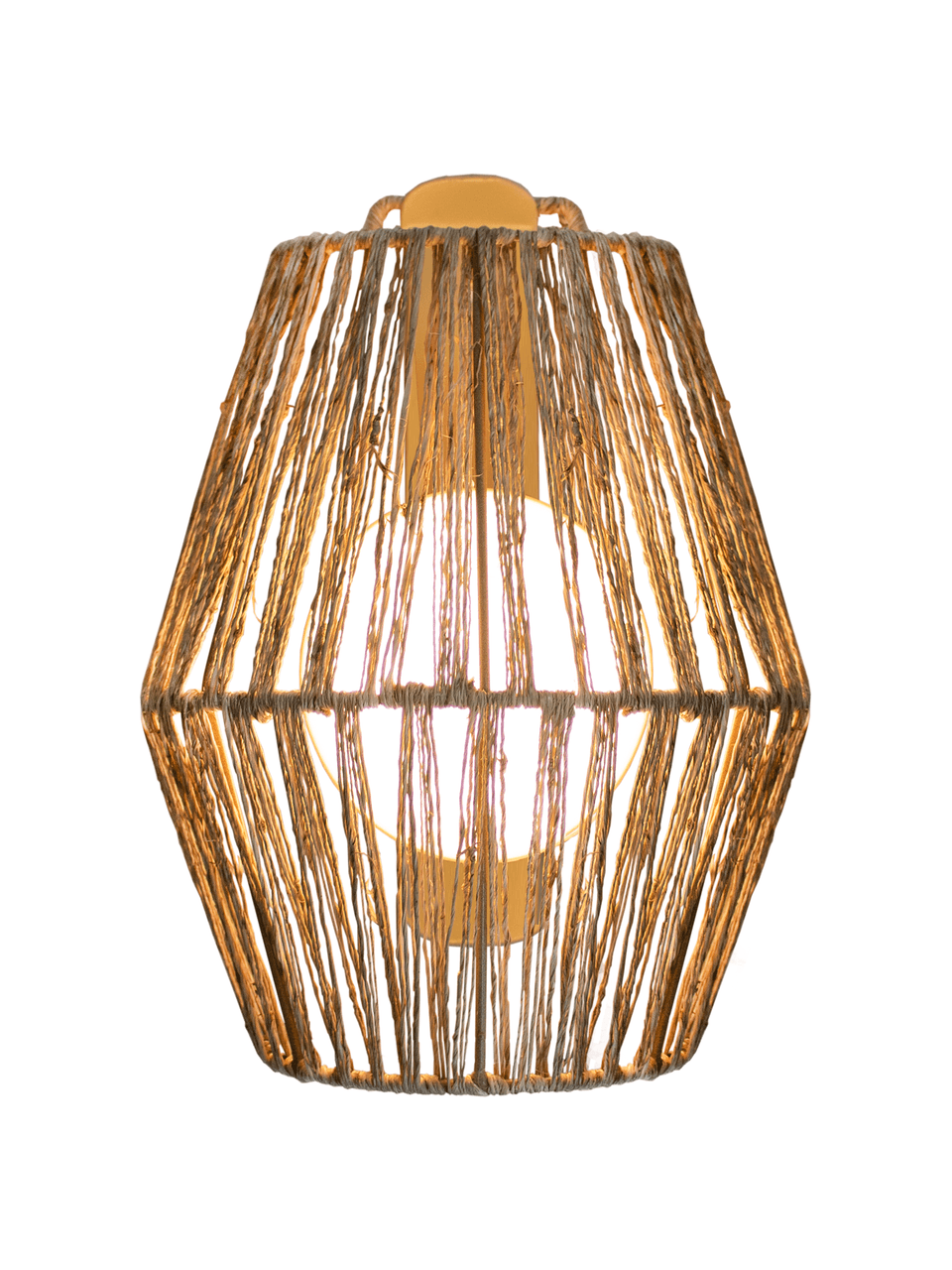 Applique a LED dimmerabile da esterno fatta a mano Sisine, Lampada: fibra naturale, Marrone chiaro, Larg. 23 x Alt. 25 cm