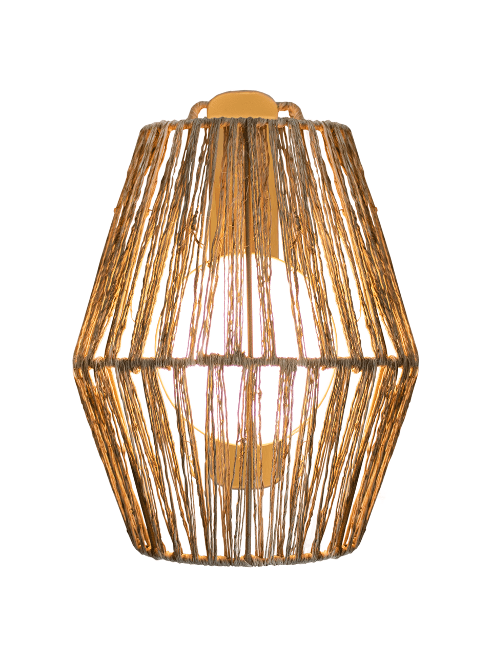 Handgemaakte dimbare Outdoor LED wandlamp Sisine, Lamp: natuurlijke vezels, Lichtbruin, B 23 x H 25 cm