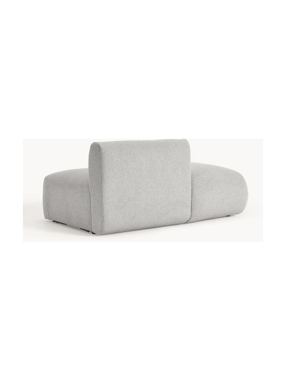 Chaise longue componibile in bouclé Sofia, Rivestimento: bouclé (100% poliestere) , Struttura: legno di abete rosso, tru, Piedini: plastica Questo prodotto , Bouclé grigio chiaro, Larg. 159 x Prof. 103 cm, schienale a sinistra