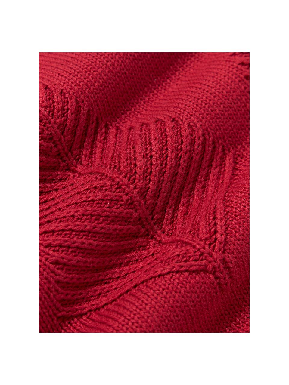 Baumwoll-Kissenhülle Beryl mit winterlichem Motiv, 100 % Baumwolle, Rot, B 30 x L 50 cm