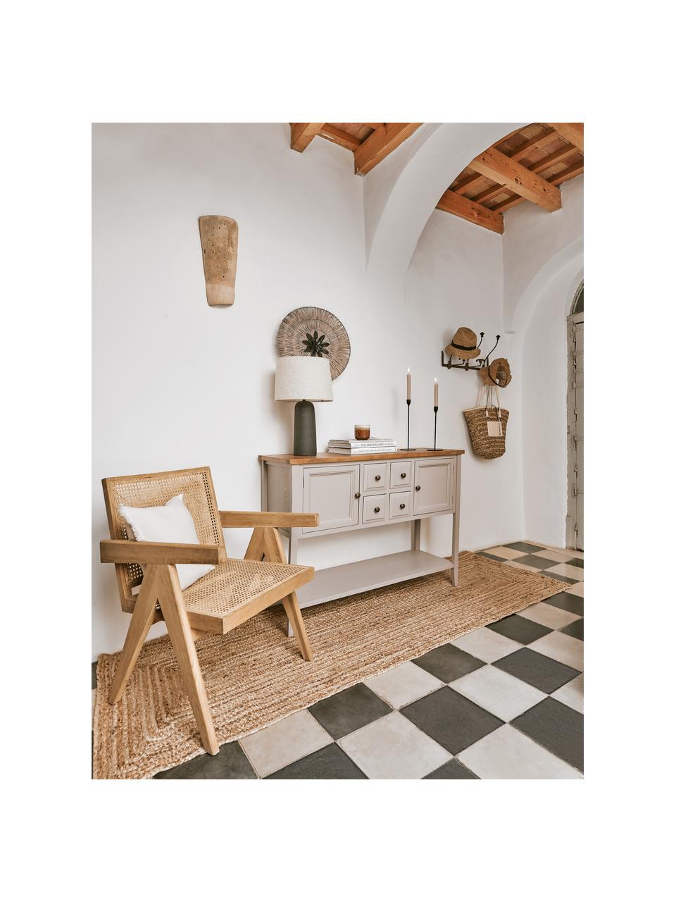 Lounge fauteuil Sissi met Weens vlechtwerk, Frame: massief eikenhout, Zitvlak: rotan, Rotan, helder eikenhout, B 58 x D 66 cm