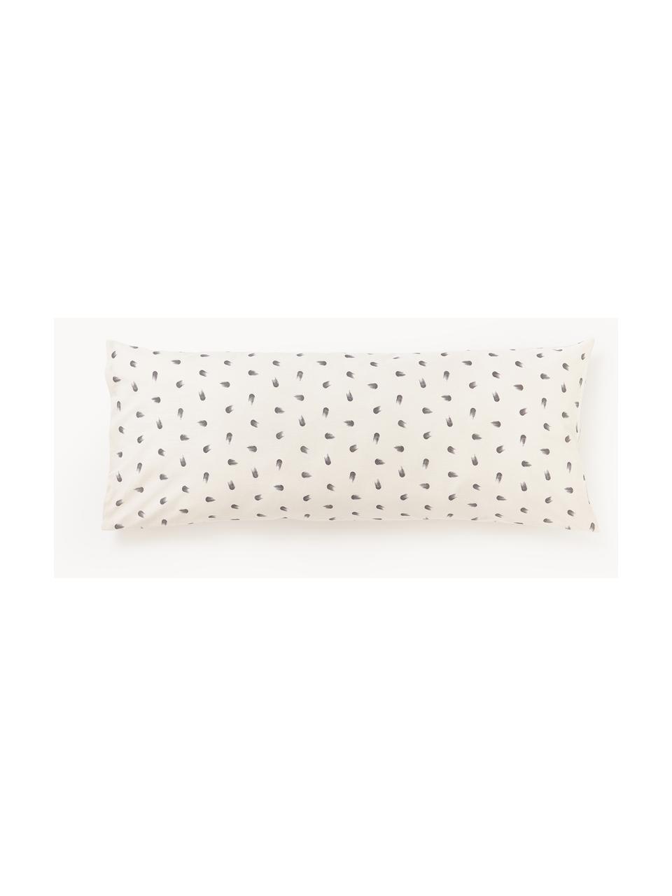 Funda de almohada de algodón a lunares Amma, Off White, An 45 x L 110 cm