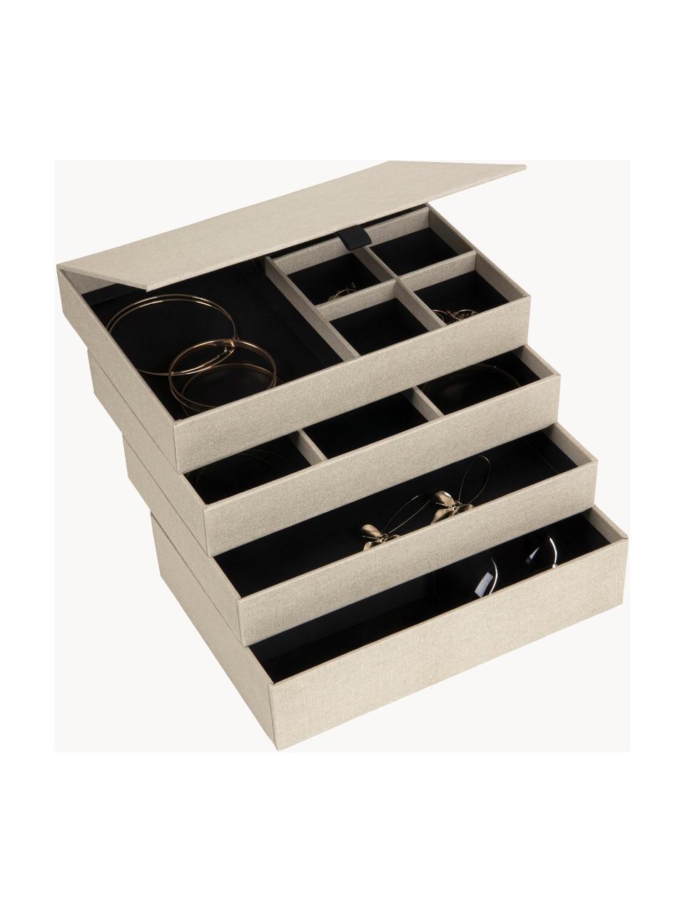 Boîte à bijoux avec fermeture magnétique Precious, Carton rigide, Beige clair, larg. 27 x prof. 19 cm