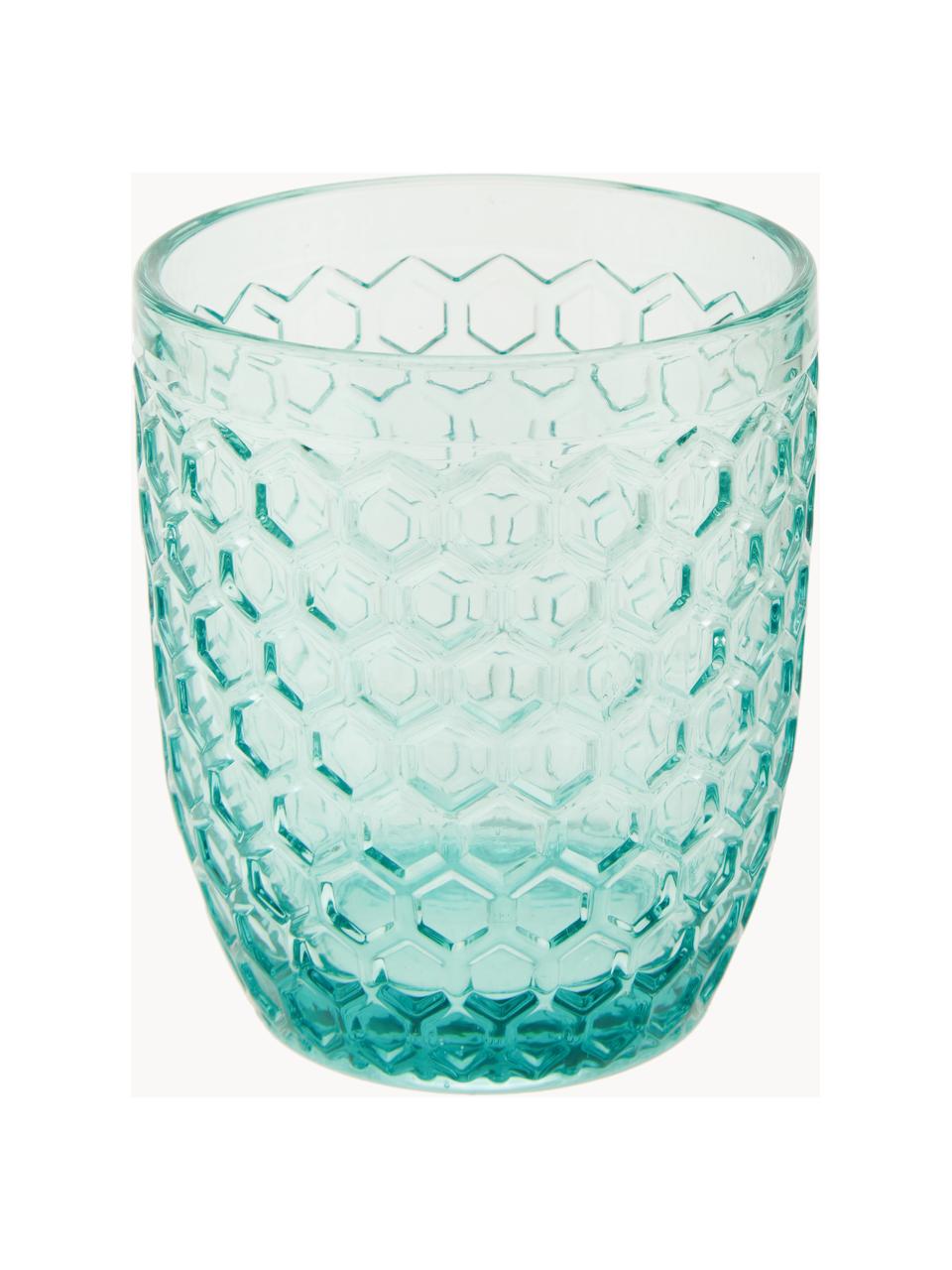 Set di 6 bicchieri acqua con motivo in rilievo Geometrie, Vetro, Multicolore, trasparente, Ø 8 x Alt. 10 cm, 240 ml