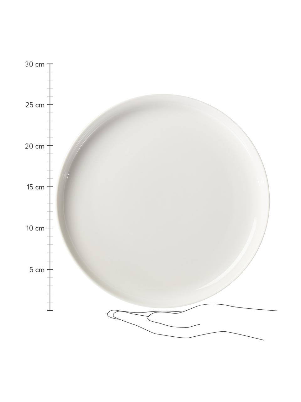 Assiette plate porcelaine Nessa, 2 pièces, Porcelaine dure de haute qualité, Blanc, Ø 26 cm