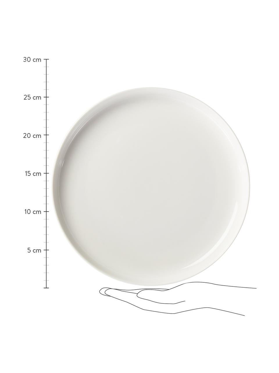 Assiettes plates en porcelaine Nessa, 2 pièces, Porcelaine dure de haute qualité, Blanc, Ø 26 cm