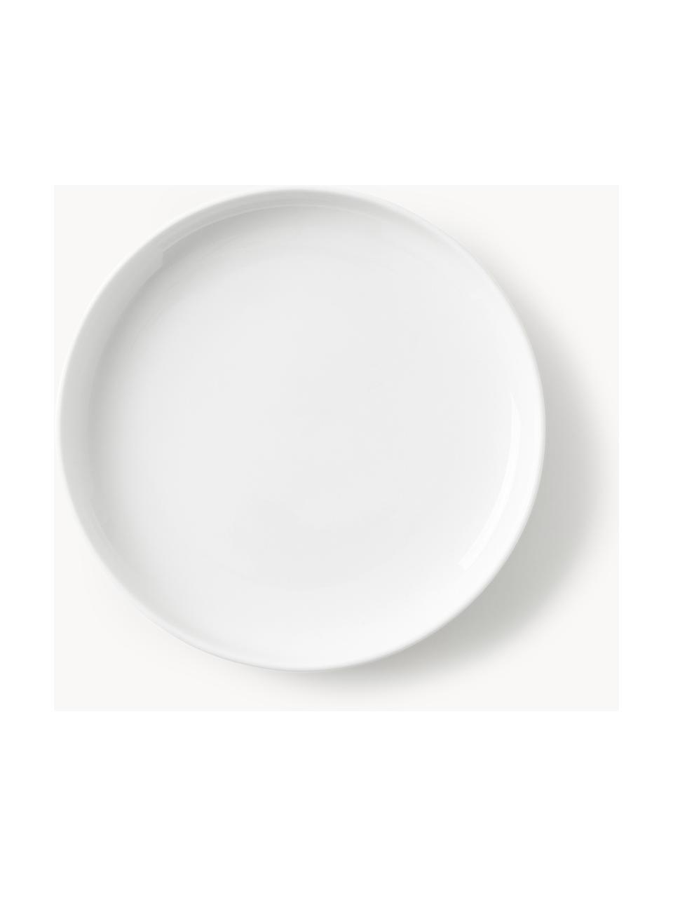 Piatti piani in porcellana Nessa 2 pz, Porcellana a pasta dura di alta qualità, Bianco latte lucido, Ø 26 cm