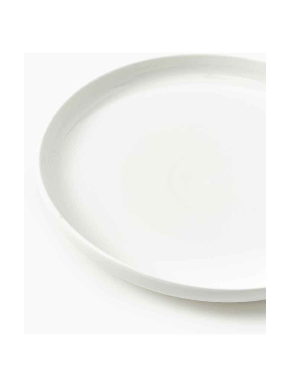 Platos llanos de porcelana Nessa, 4 uds., Porcelana dura de alta calidad, esmaltada, Off White brillante, Ø 26 cm