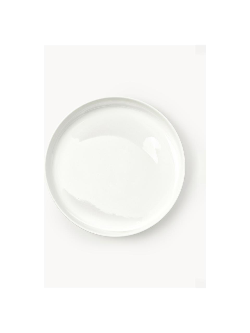 Platos llanos de porcelana Nessa, 4 uds., Porcelana dura de alta calidad, esmaltada, Off White brillante, Ø 26 cm