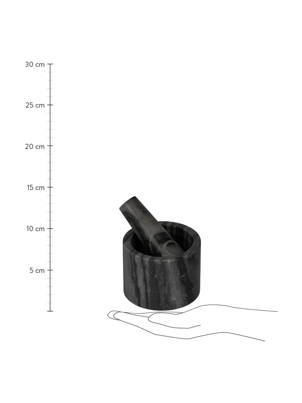 Moździerz i tłuczek z marmuru Johana, Marmur, Czarny marmur, Ø 10 x W 8 cm