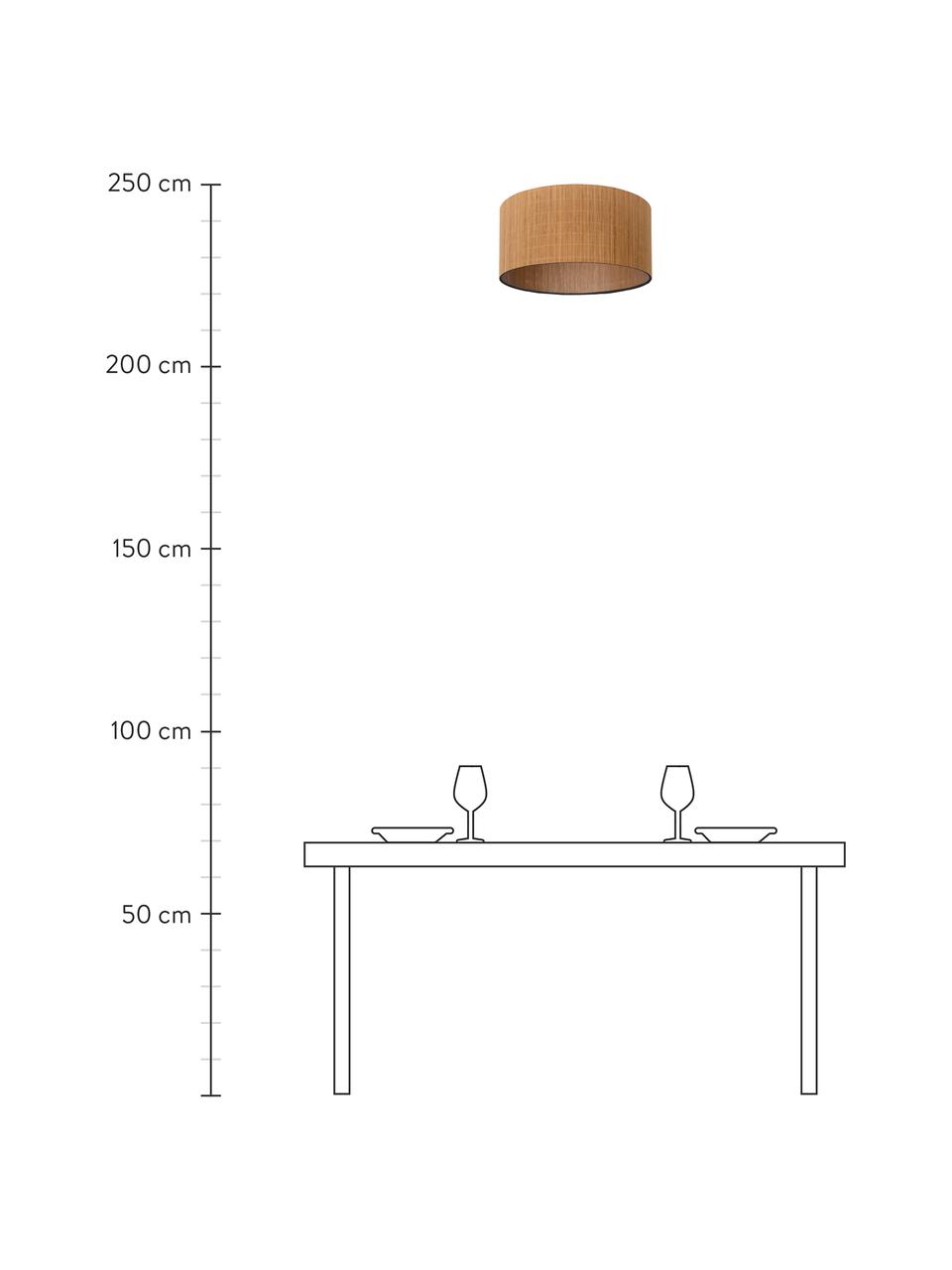 Deckenleuchte Magius aus Rattan, Lampenschirm: Rattan, Braun, Schwarz, Ø 42 x H 24 cm