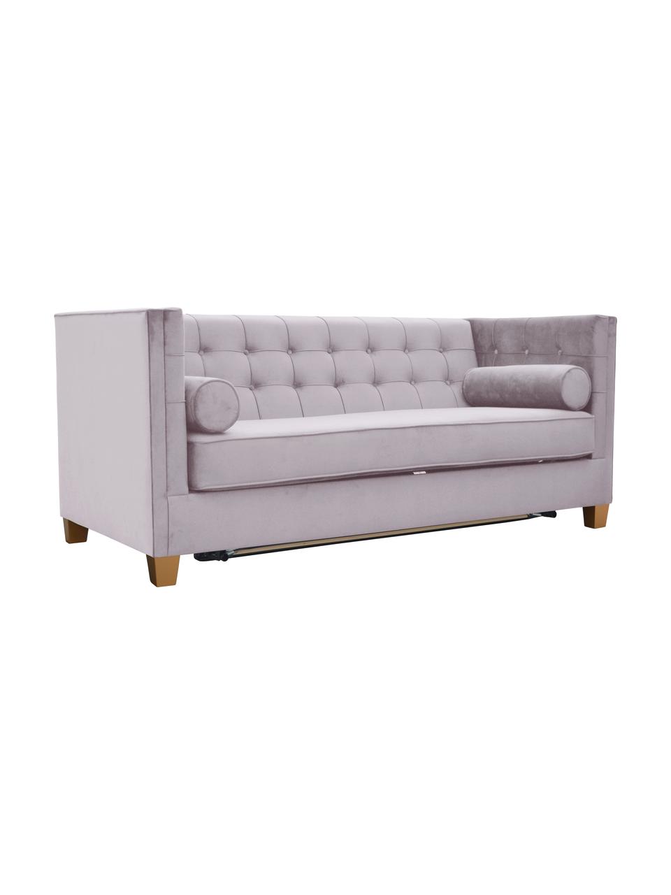 Sofa  z aksamitu z funkcją spania Rosso (2-osobowa), Tapicerka: 100% aksamit poliestrowy, Nogi: drewno lakierowane, Lila, S 188 x G 85 cm