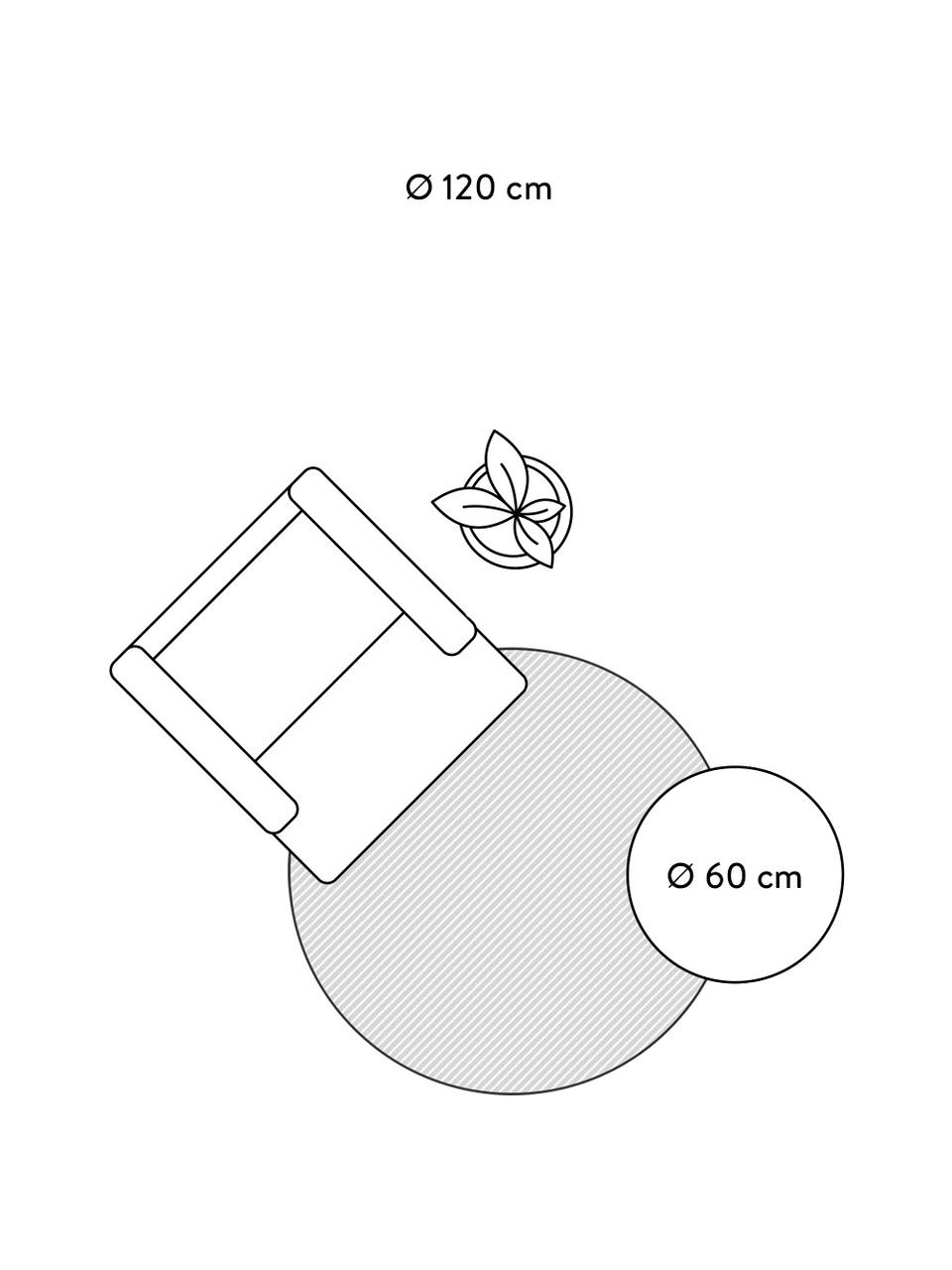 Flauschiger runder Hochflor-Teppich Leighton, Flor: Mikrofaser (100% Polyeste, Cremeweiß, Ø 150 cm (Größe M)