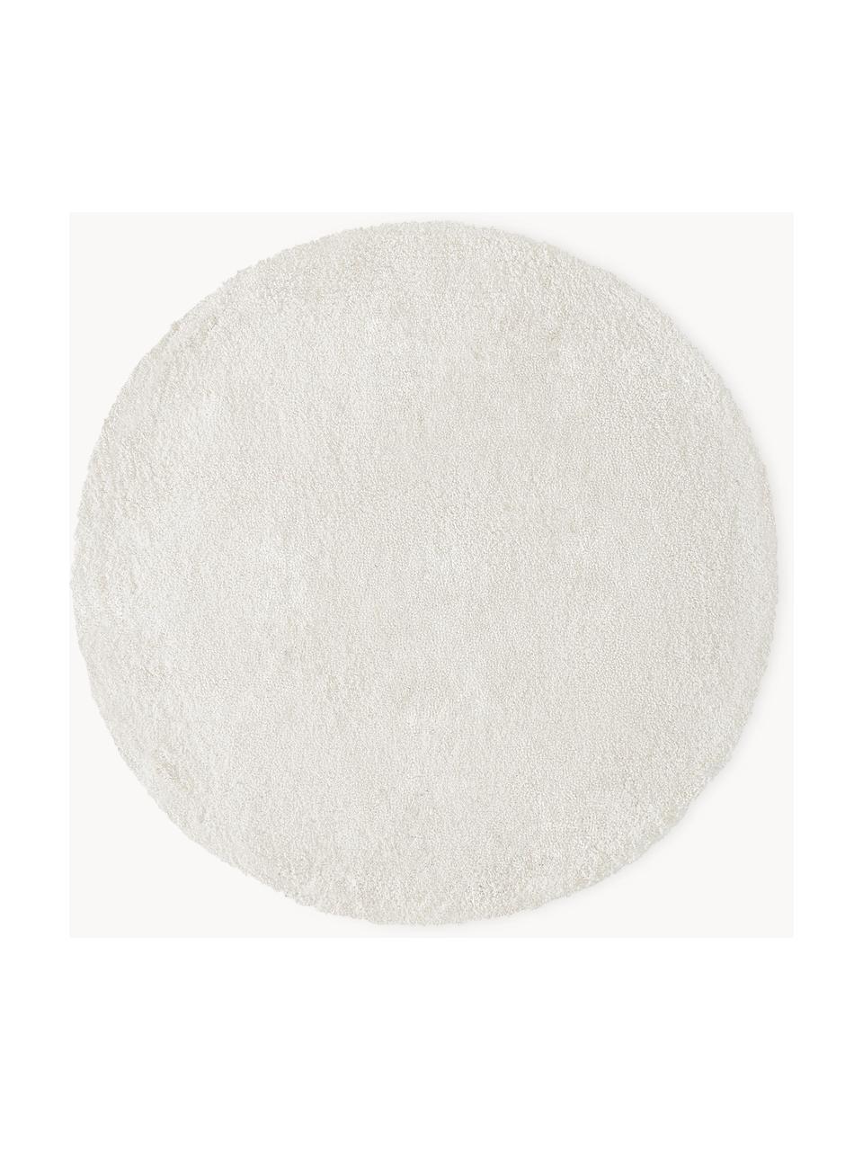 Okrągły puszysty dywan z długim włosiem Leighton, Złamana biel, Ø 150 cm (Rozmiar M)